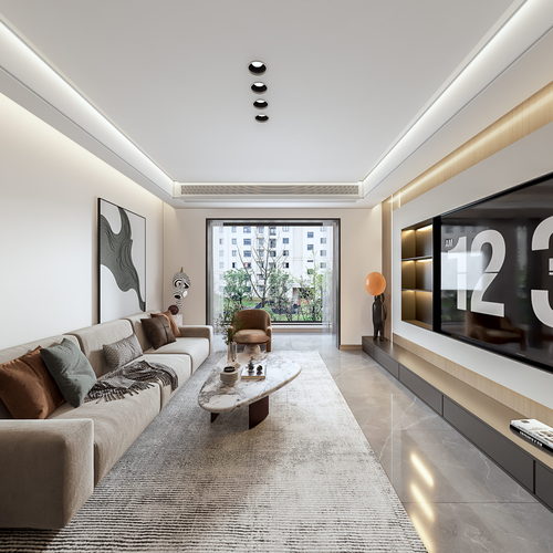 Modern A Living Room-ID:835278995