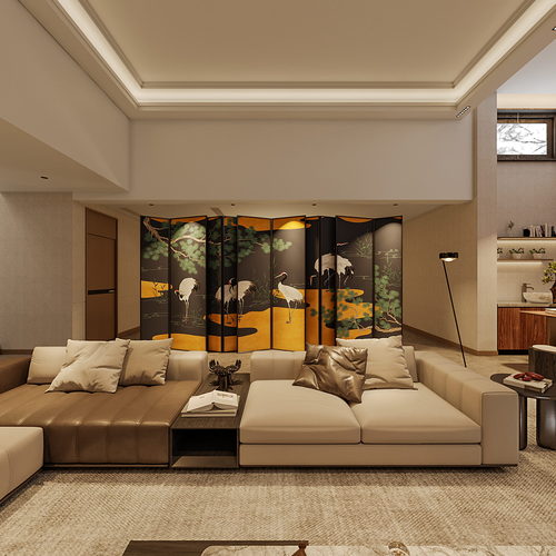 New Chinese Style A Living Room-ID:861579901