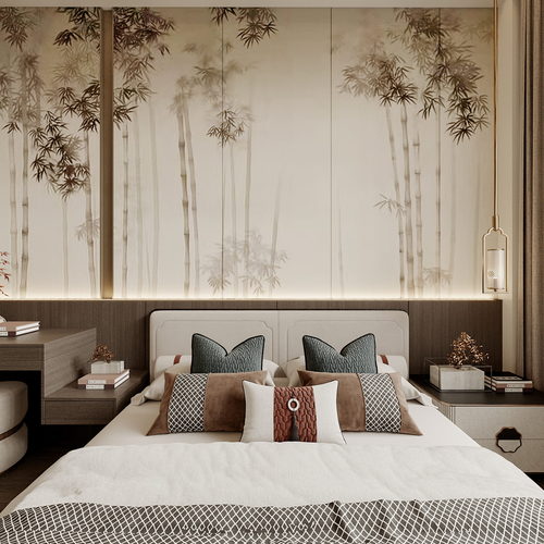 New Chinese Style Bedroom-ID:665117035