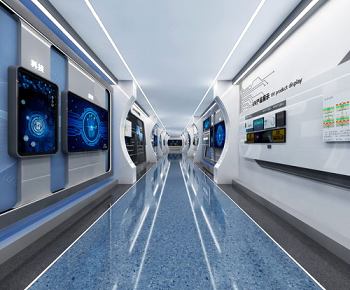 全景-现代科技感展厅3D模型
