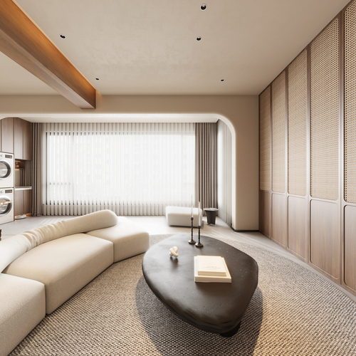 Wabi-sabi Style A Living Room-ID:911566974