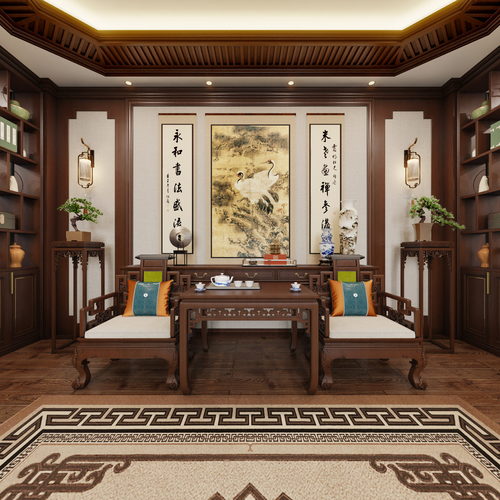 New Chinese Style A Living Room-ID:324686057