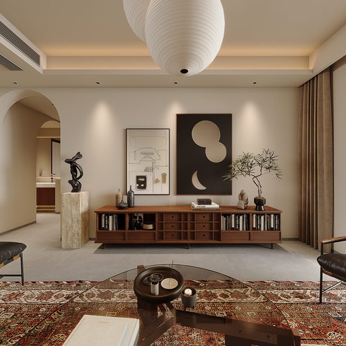 Wabi-sabi Style A Living Room-ID:215843928