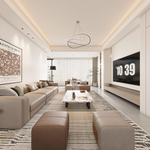 Modern A Living Room-ID:493215081