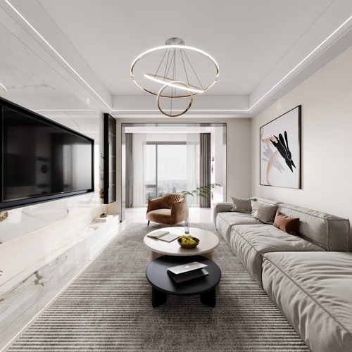 Modern A Living Room-ID:701179983