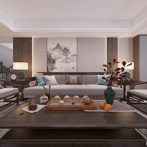 New Chinese Style A Living Room-ID:534183032