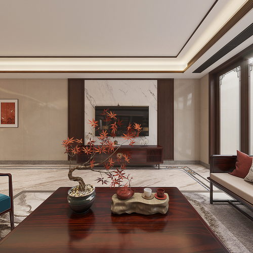 New Chinese Style A Living Room-ID:673680311