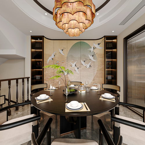 New Chinese Style Dining Room-ID:574140557