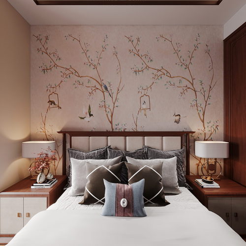 New Chinese Style Bedroom-ID:922390944