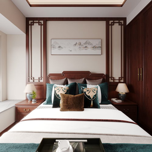 New Chinese Style Bedroom-ID:368697884