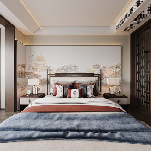 New Chinese Style Bedroom-ID:895468006