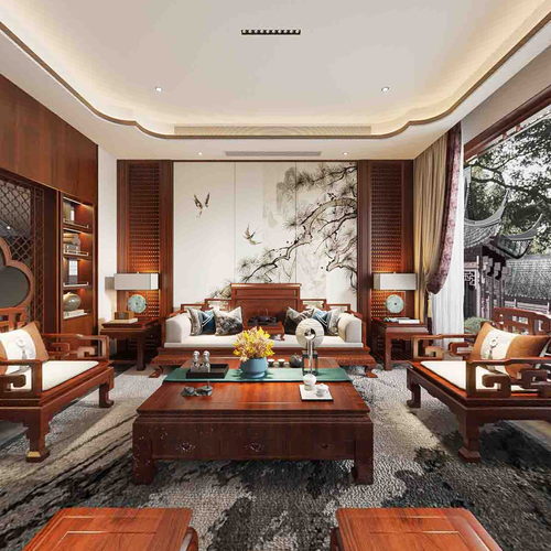 New Chinese Style A Living Room-ID:149494896