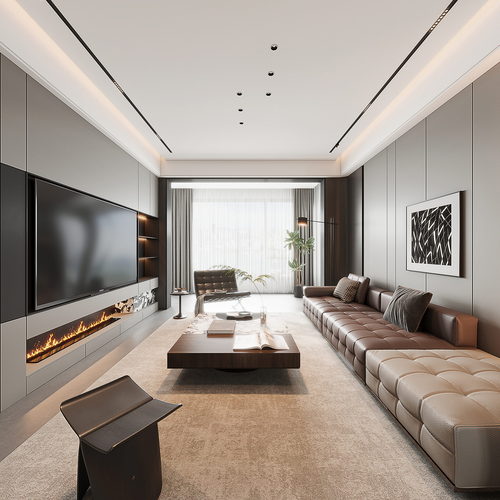 Modern A Living Room-ID:884740116