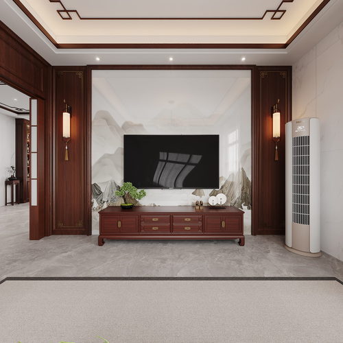 New Chinese Style A Living Room-ID:343265065