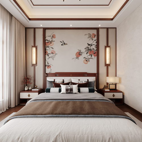 New Chinese Style Bedroom-ID:694761042