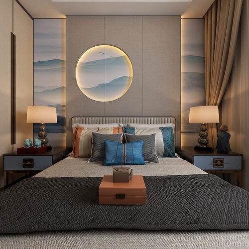 New Chinese Style Bedroom-ID:454632044