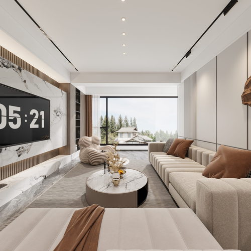 Modern A Living Room-ID:673389415