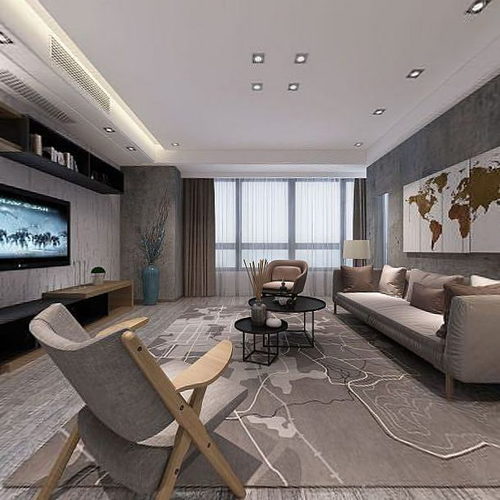 Modern A Living Room-ID:664210089