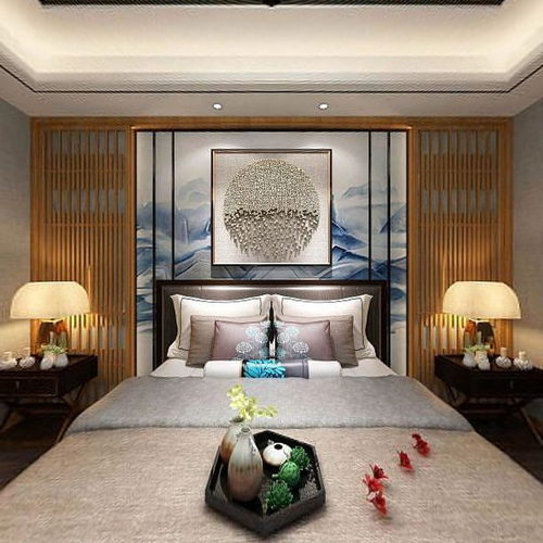 New Chinese Style Bedroom-ID:620689491