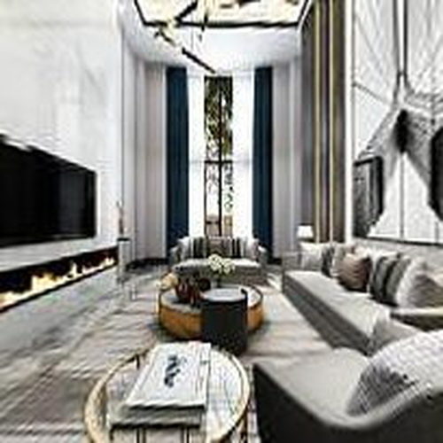 Modern A Living Room-ID:731704002