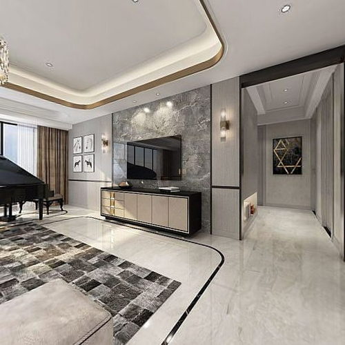 New Chinese Style A Living Room-ID:302855972