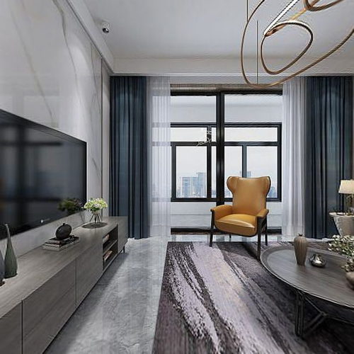 Modern A Living Room-ID:655225045