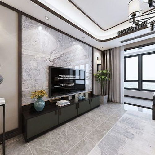 New Chinese Style A Living Room-ID:732731107