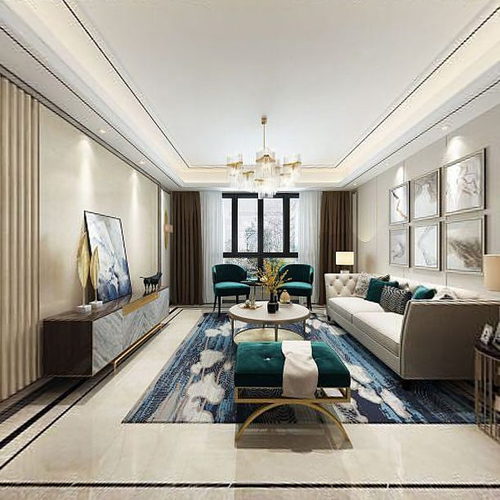 New Chinese Style A Living Room-ID:352957961