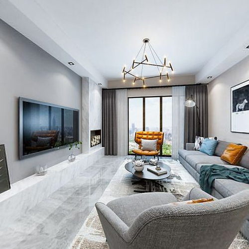 Nordic Style A Living Room-ID:355482106