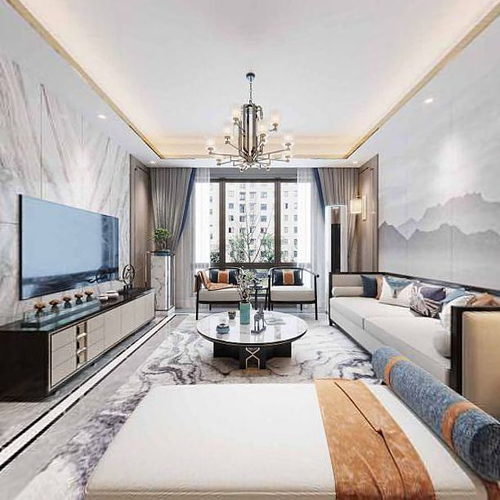 New Chinese Style A Living Room-ID:753412016