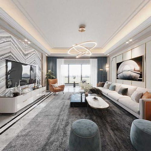 Modern A Living Room-ID:414391044