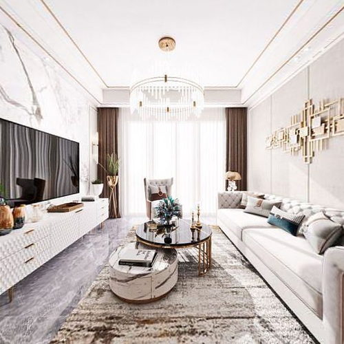 Modern A Living Room-ID:740380053