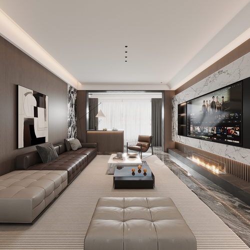 Modern A Living Room-ID:343250993