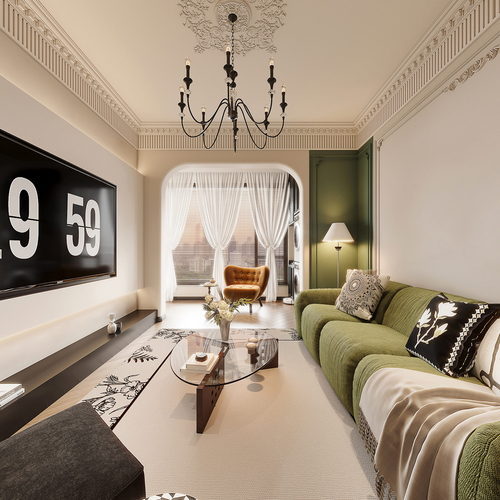 French Style A Living Room-ID:578644049