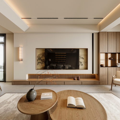 New Chinese Style A Living Room-ID:681411038