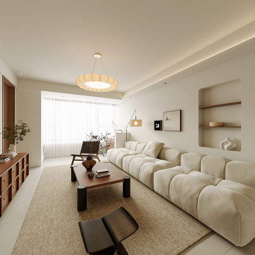 全景-现代中古风客餐厅-ID:898763902