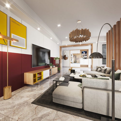 Modern A Living Room-ID:358671908