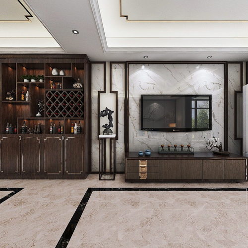 New Chinese Style A Living Room-ID:274456986