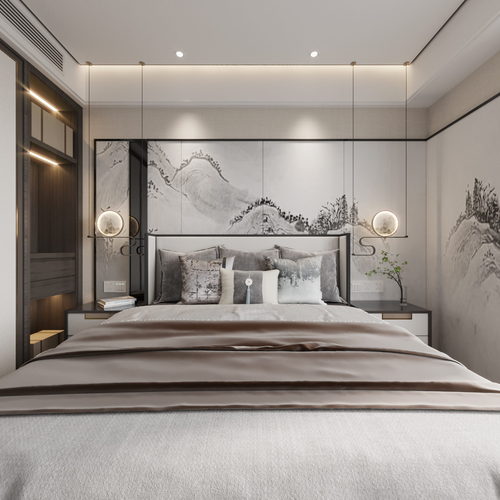 New Chinese Style Bedroom-ID:374675999