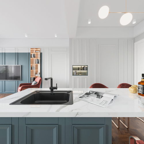Simple European Style Open Kitchen-ID:180237056