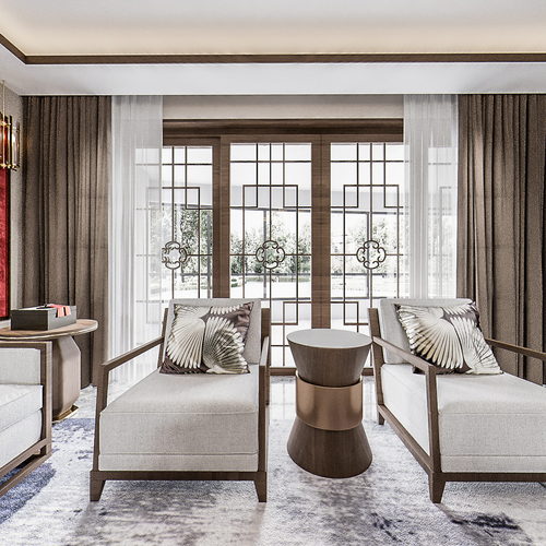 New Chinese Style A Living Room-ID:477040059