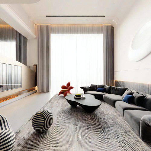 Modern A Living Room-ID:507972964