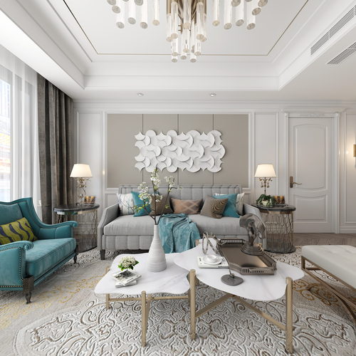 Simple European Style A Living Room-ID:883893019