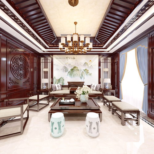 Chinese Style A Living Room-ID:945635086