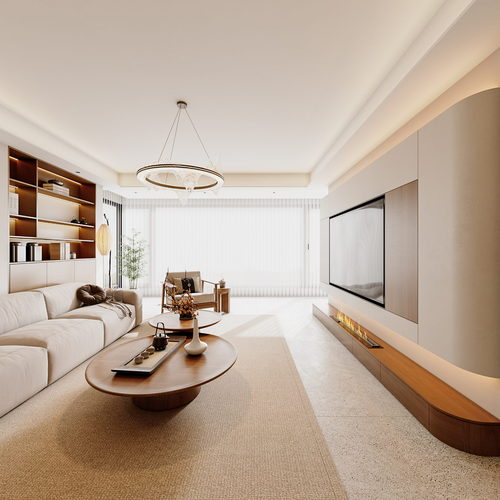 New Chinese Style A Living Room-ID:319430849