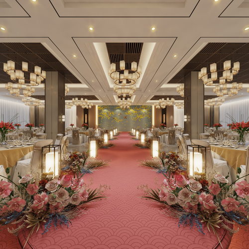 New Chinese Style Banquet Hall-ID:845894104