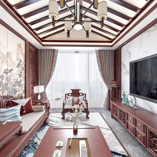 Chinese Style A Living Room-ID:164420654