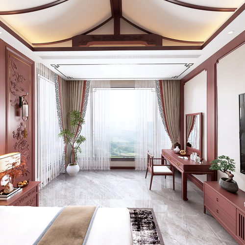 Chinese Style Bedroom-ID:427880056