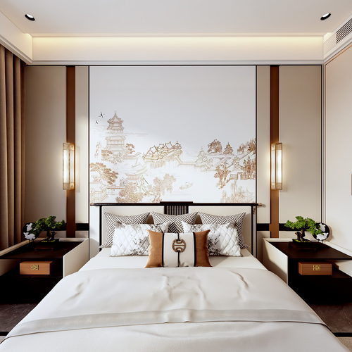 New Chinese Style Bedroom-ID:404772042