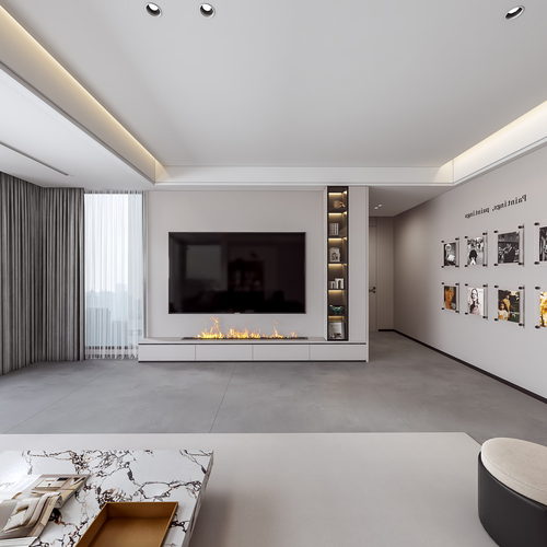 Modern A Living Room-ID:733679062